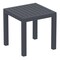 Luxury Commercial Living 18" Dark Gray Patio Square Resin Side Table with Drain Hole